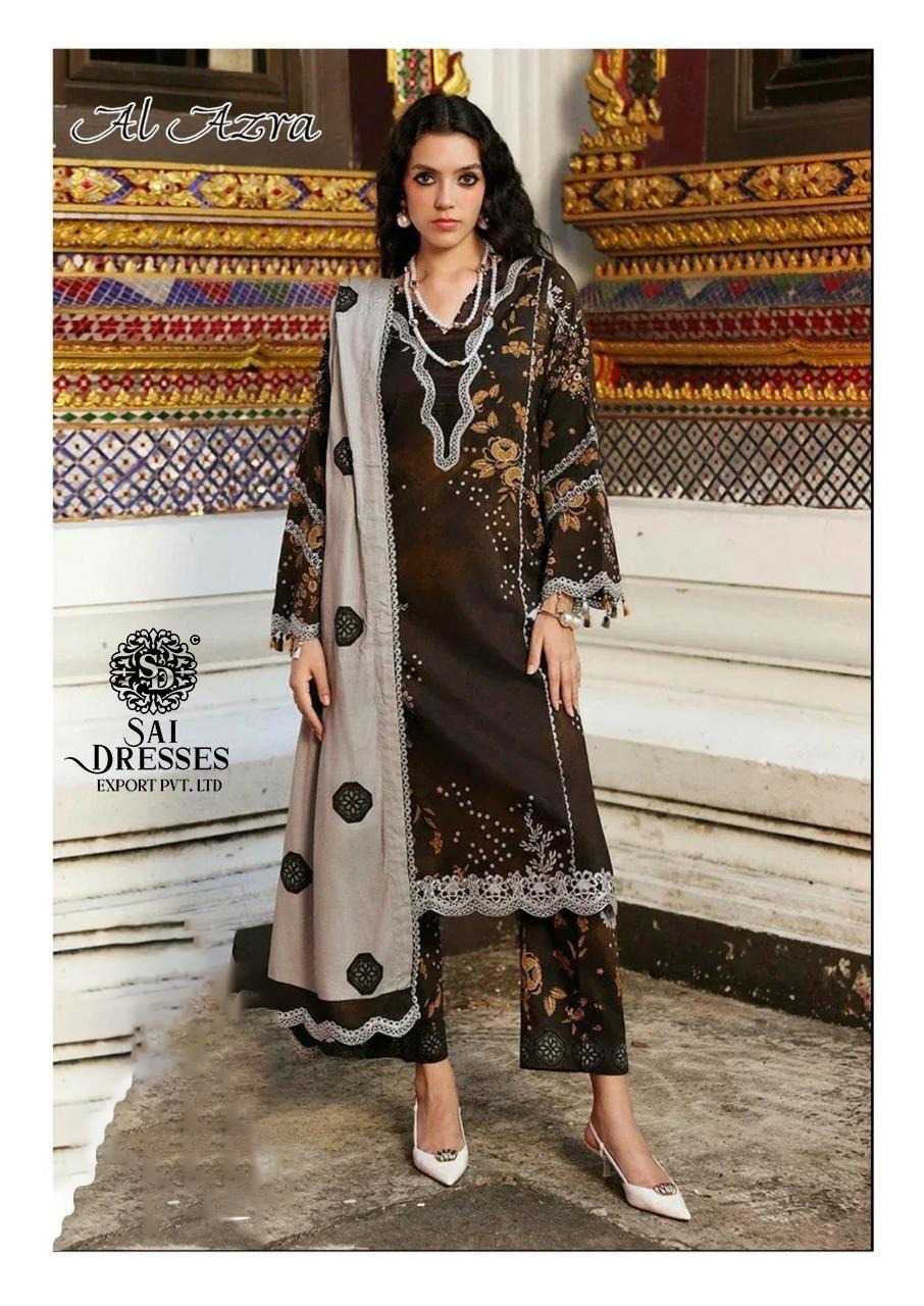 PURE LOW COTTON CHOCOLATE BROWN & BEIGE SUIT WITH PREMIUM DIGITAL PRINT, CONTRAST BLACK DUPATTA AND ELEGANT EVERYDAY WEAR LOOK