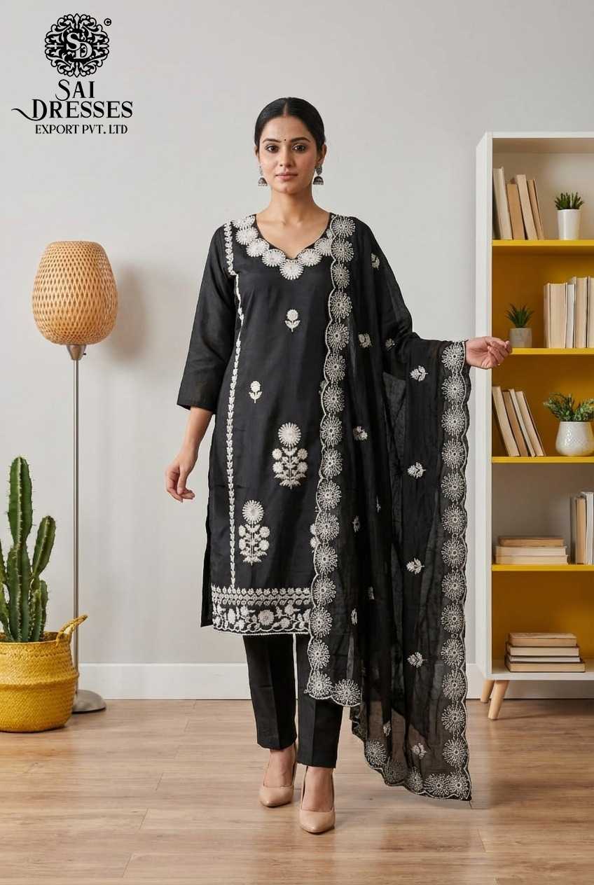 PURE ROMAN SILK KURTI SET WITH DETAILED HEAVY EMBROIDERY WORK AND SUPERIOR FINISHING