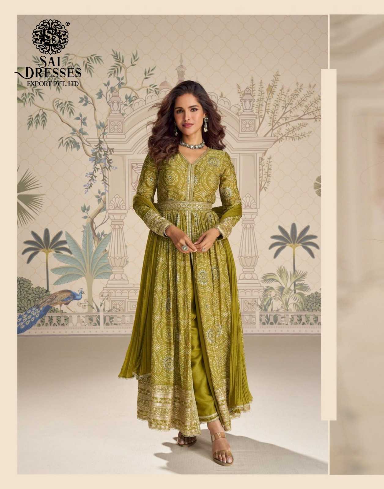 REAL PREMIUM CHINON SILK EMBROIDERED  DRESSES COLLECTION IN THREE SHADES