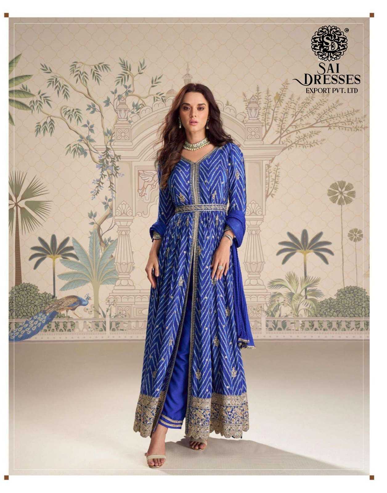 REAL PREMIUM CHINON SILK EMBROIDERED  DRESSES COLLECTION IN THREE SHADES