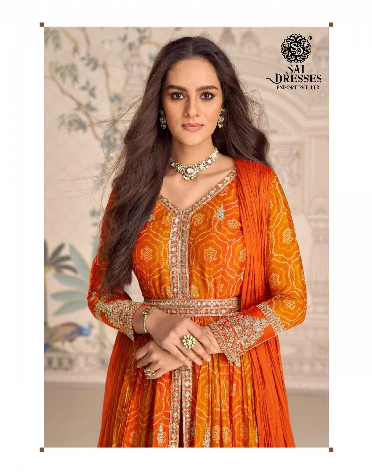 REAL PREMIUM CHINON SILK EMBROIDERED  DRESSES COLLECTION IN THREE SHADES