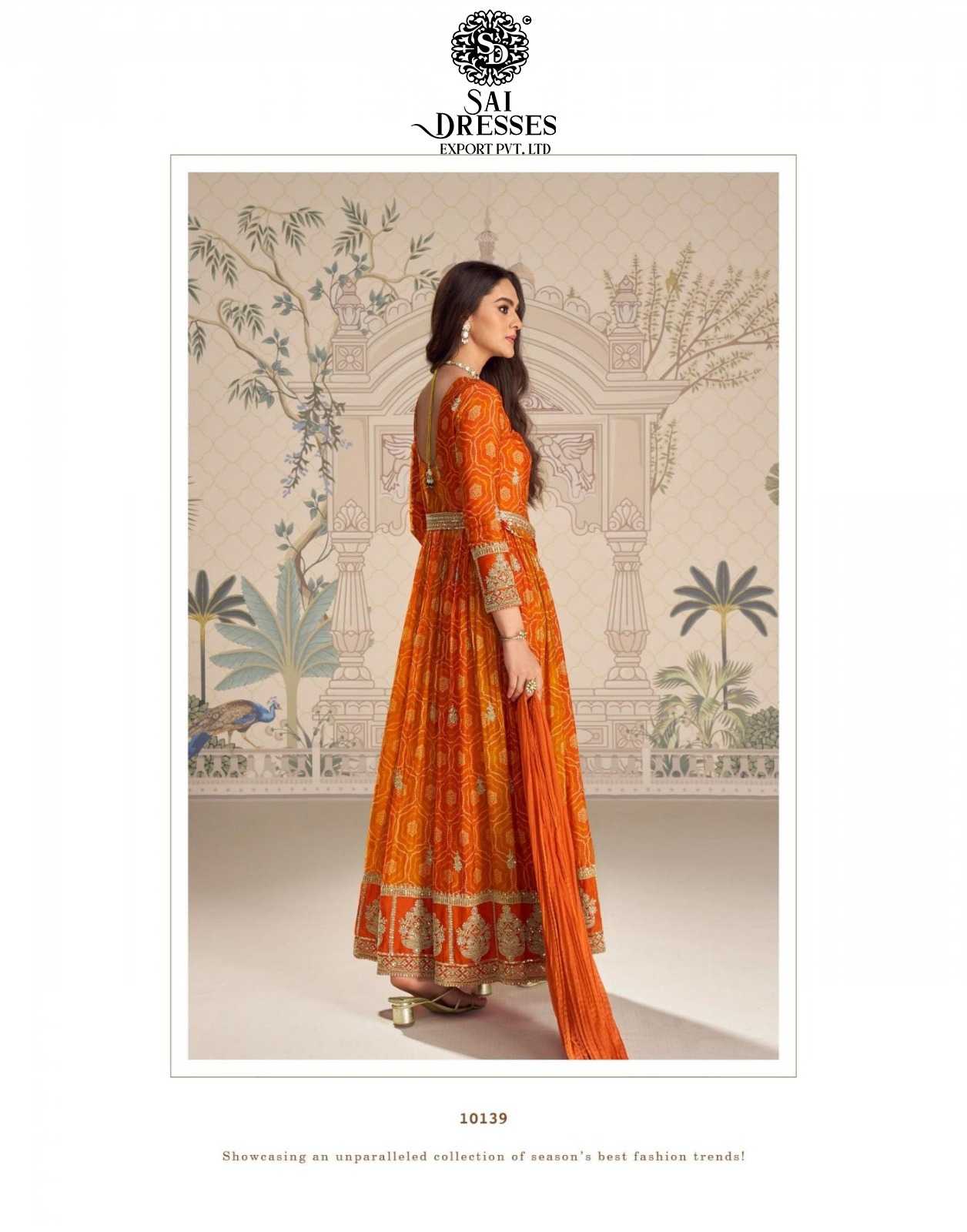 REAL PREMIUM CHINON SILK EMBROIDERED  DRESSES COLLECTION IN THREE SHADES