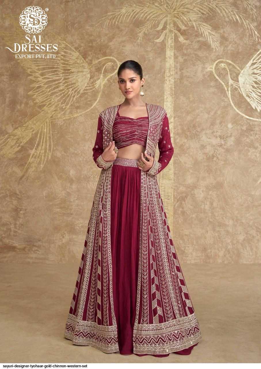REAL PREMIUM CHINON SILK LEHENGA SET WITH FRONT AND BACK HEAVY EMBROIDERY AND CANCAN – DESIGNER FESTIVE & WEDDING WEAR COLLECTION