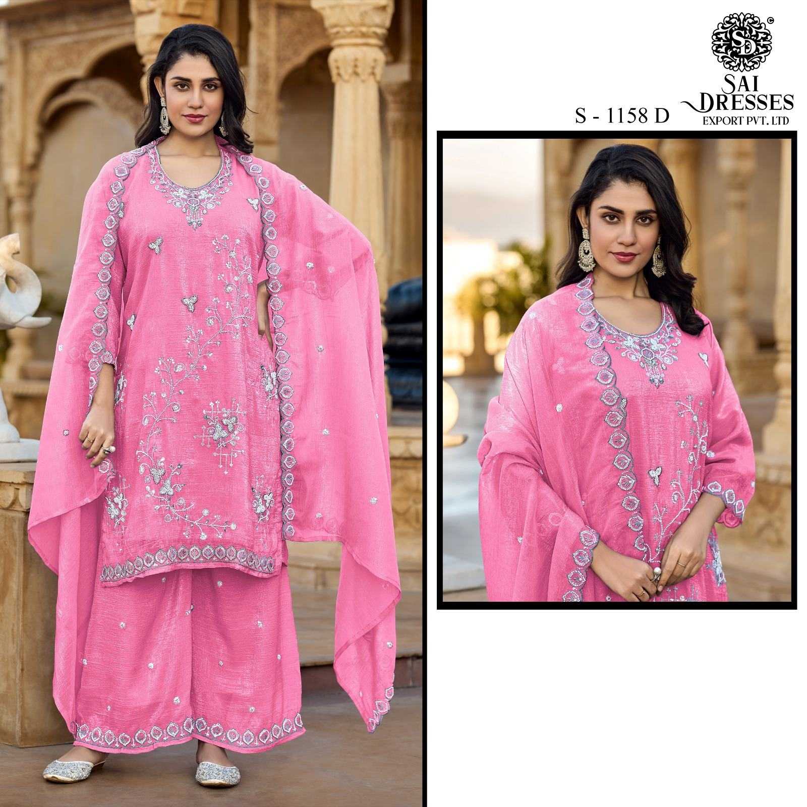 EXCLUSIVE CRUNCHY  HEAVY EMBROIDERY & KHATI WORK WHOLESALE DRESS SET