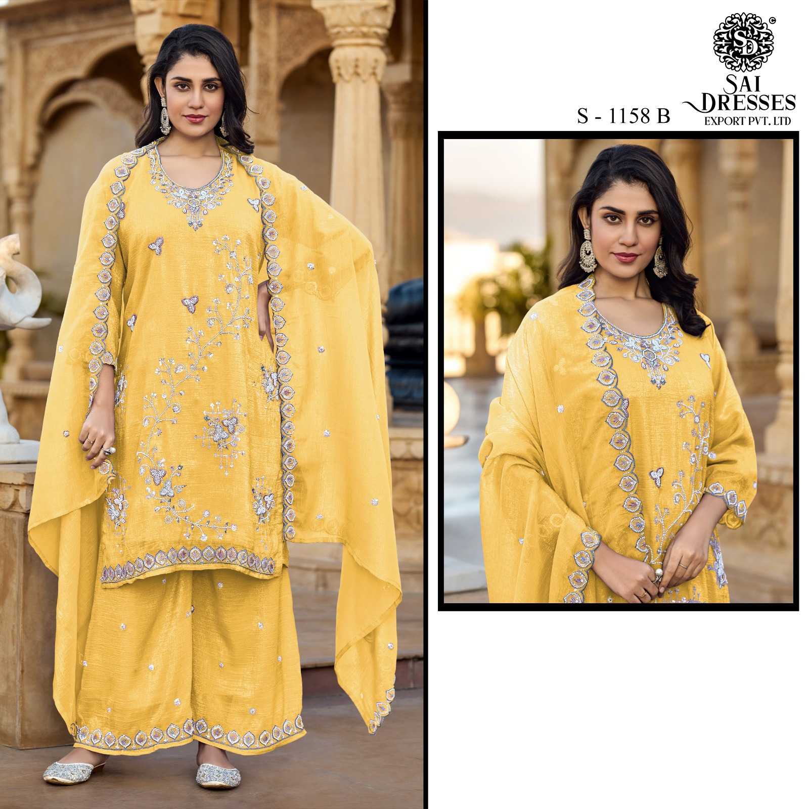 EXCLUSIVE CRUNCHY  HEAVY EMBROIDERY & KHATI WORK WHOLESALE DRESS SET