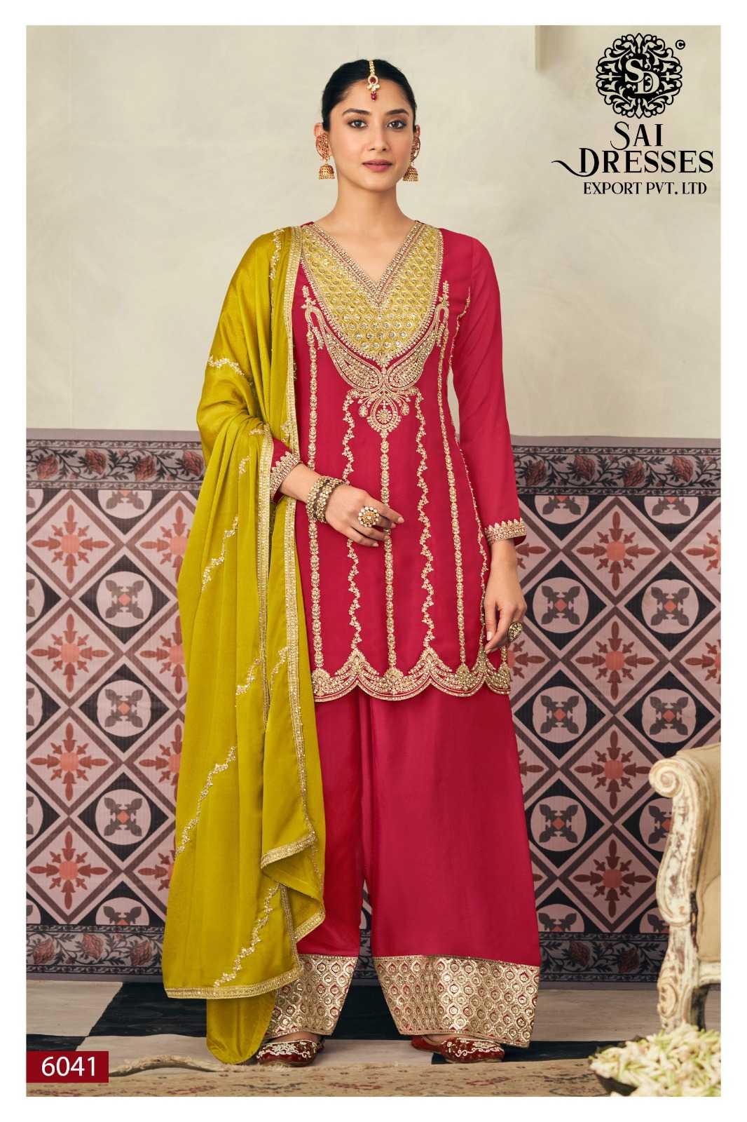 EXCLUSIVE DESIGNER FARSI SALWAR SUIT CHINON FABRIC WITH HEAVY EMBROIDERY AND ZARKAN DETAILING – WEDDING SPECIAL COLOURS