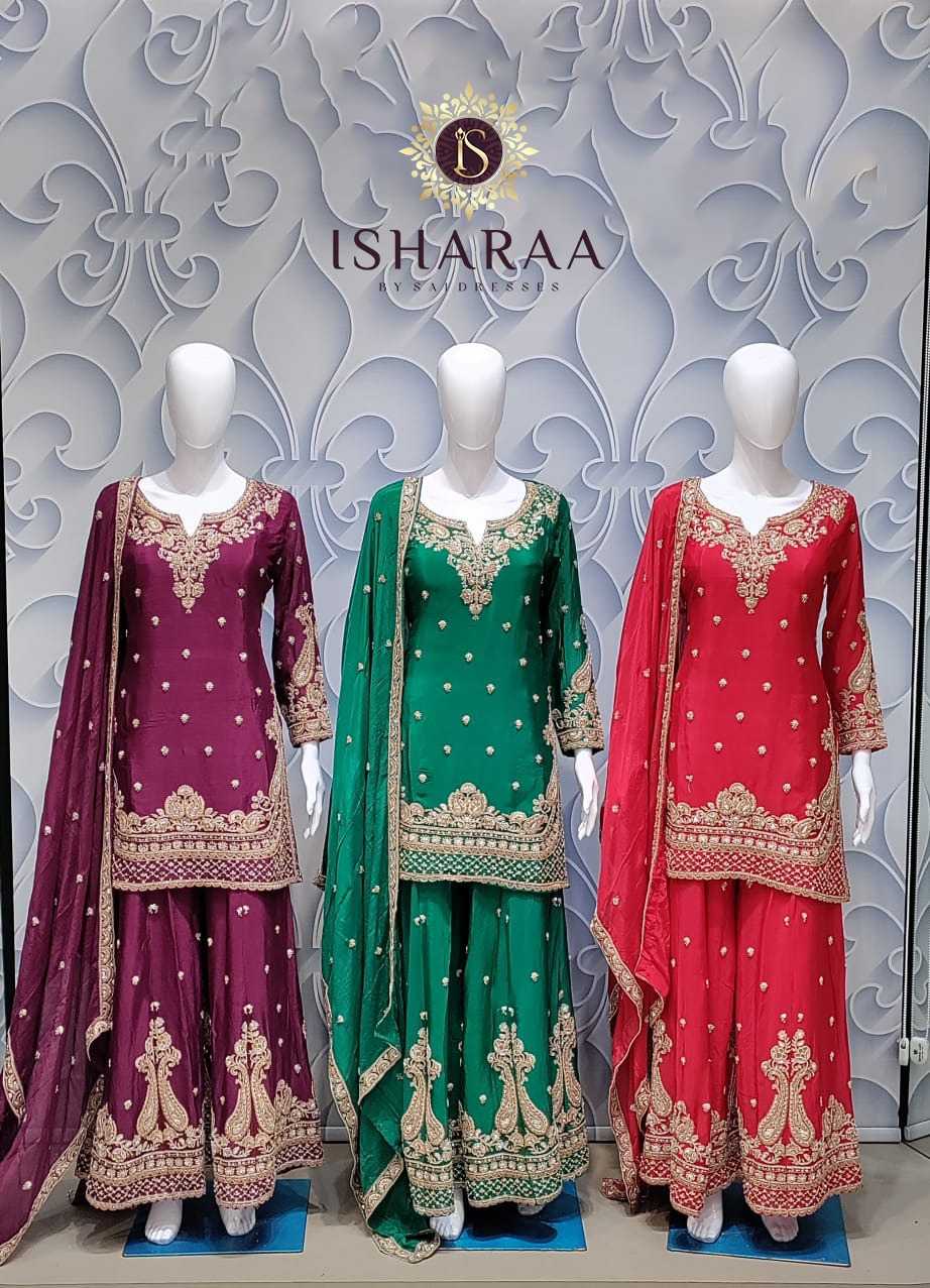 EXCLUSIVE PURE CHINON SILK DRESSES WITH RICH HEAVY HANDWORK