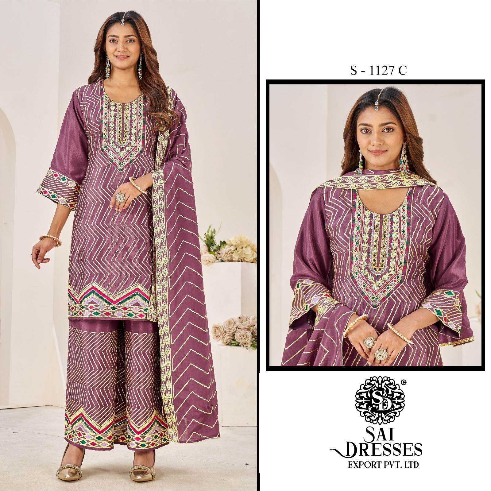 PREMIUM AIR TAX CHINON HEAVY GOTTA PATTI SUIT WITH HAND KHATLI WORK