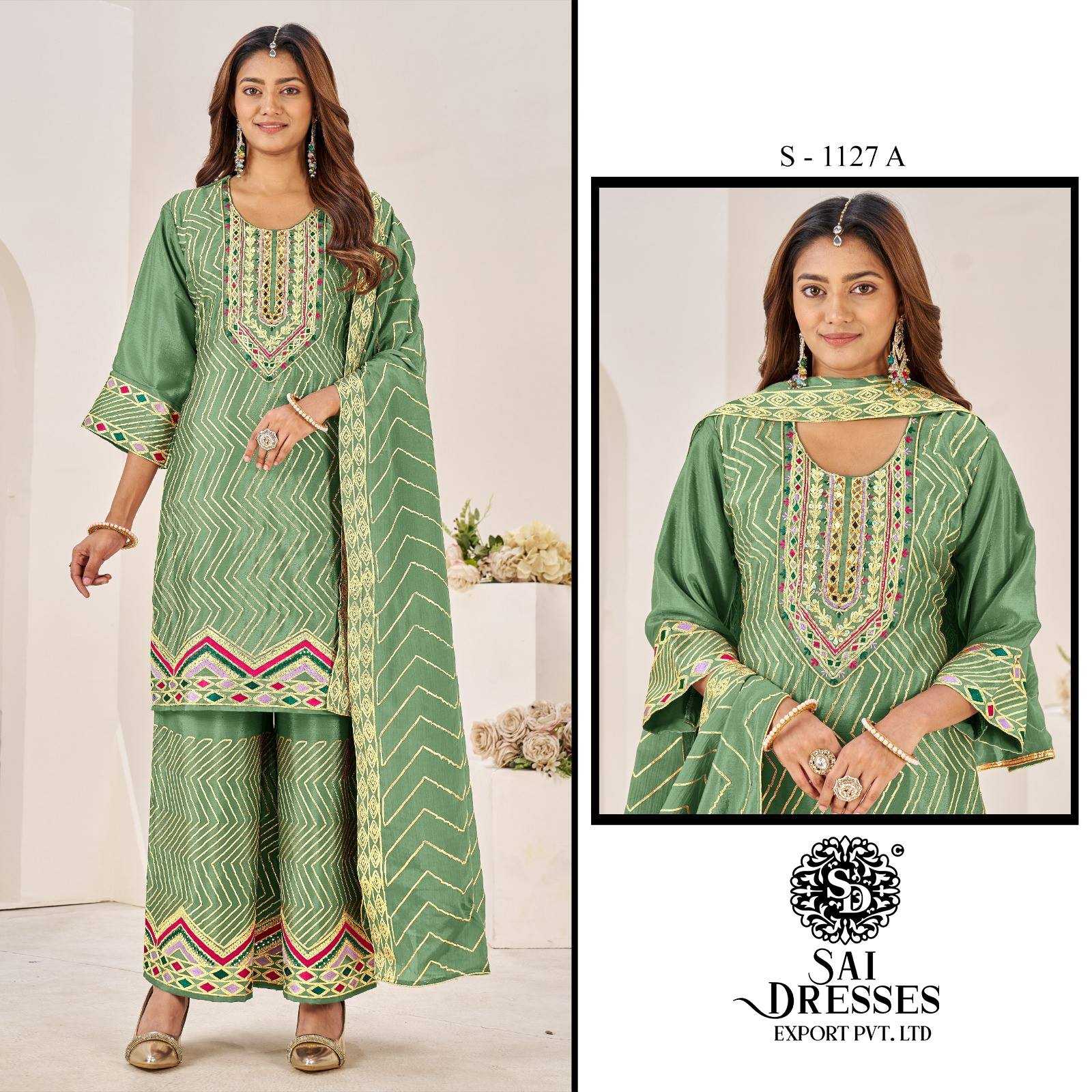 PREMIUM AIR TAX CHINON HEAVY GOTTA PATTI SUIT WITH HAND KHATLI WORK