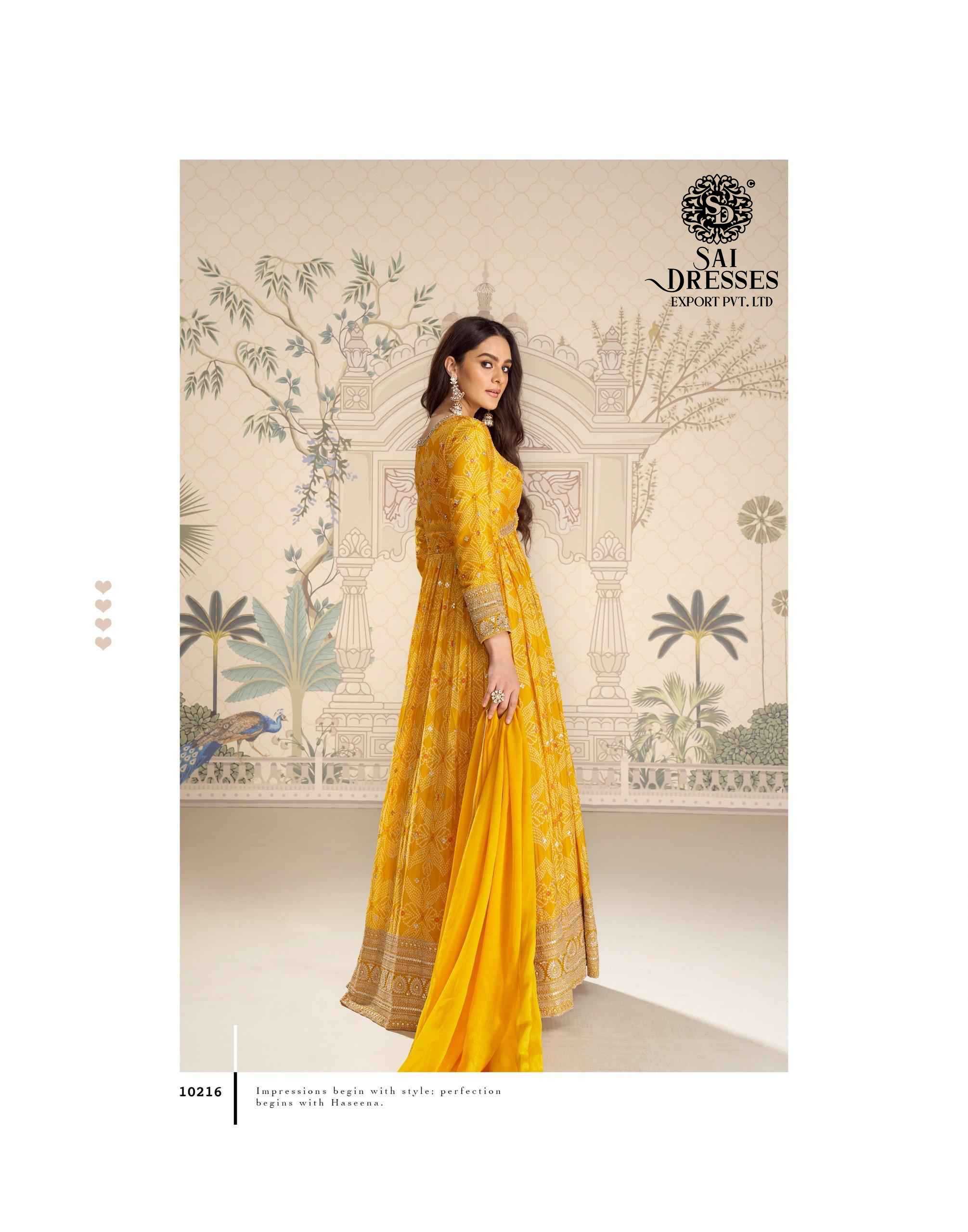 PREMIUM REAL CHINON SILK BANDHANI PRINT HEAVY HANDWORK ANARKALI SUIT SET