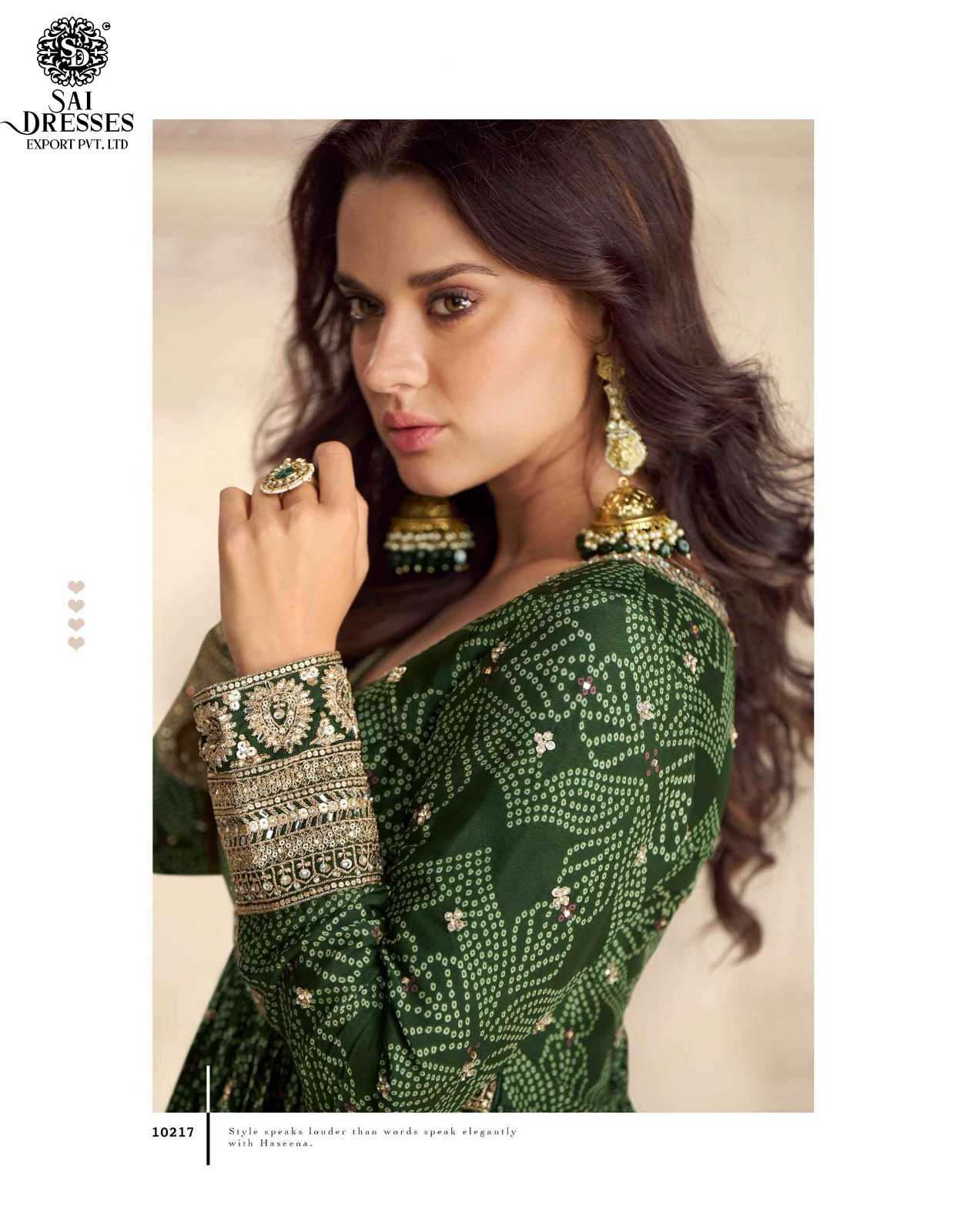 PREMIUM REAL CHINON SILK BANDHANI PRINT HEAVY HANDWORK ANARKALI SUIT SET