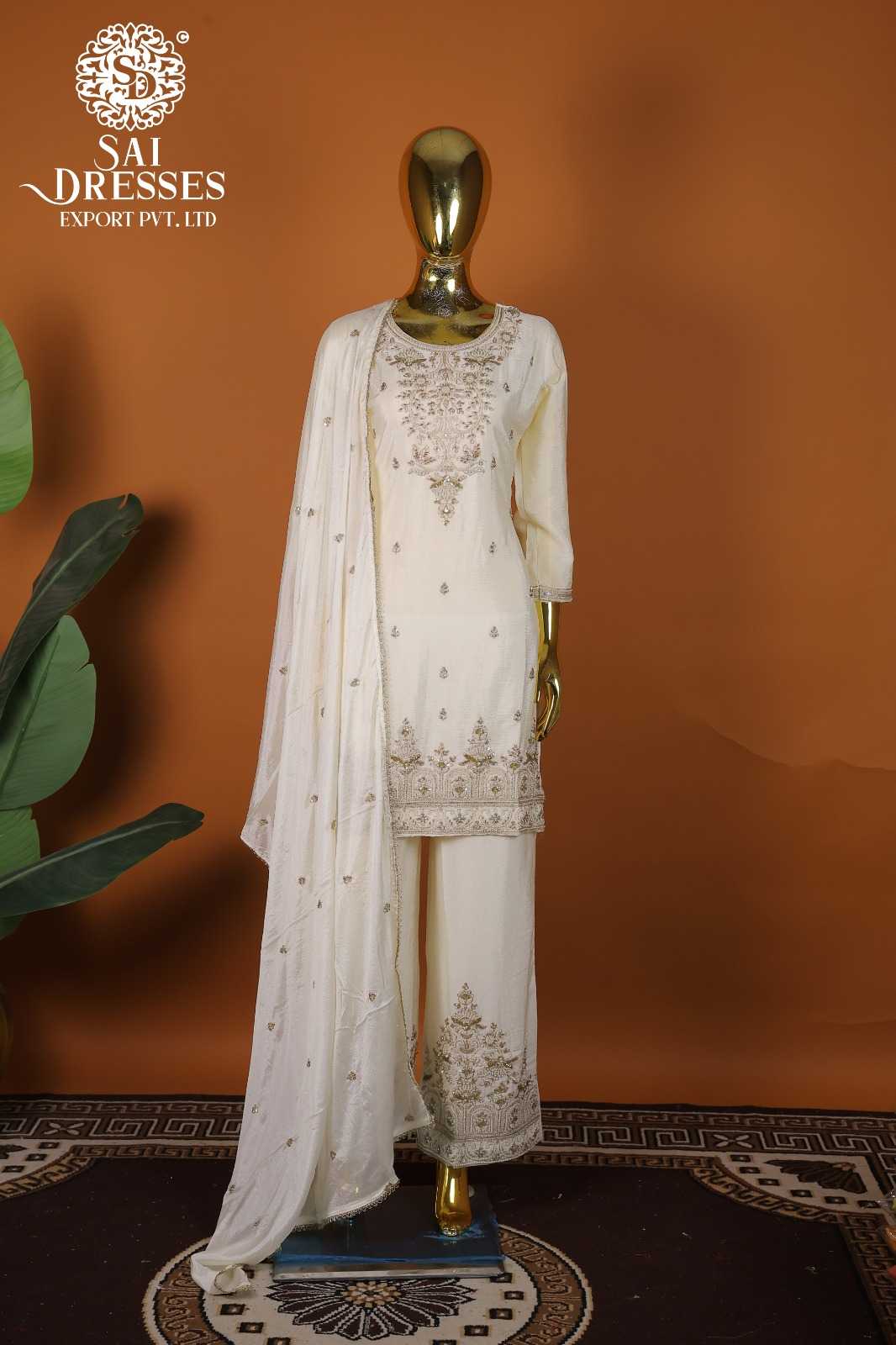 REMIUM DESIGNER VISCOSE CHINON FESTIVE WEAR DRESS SET