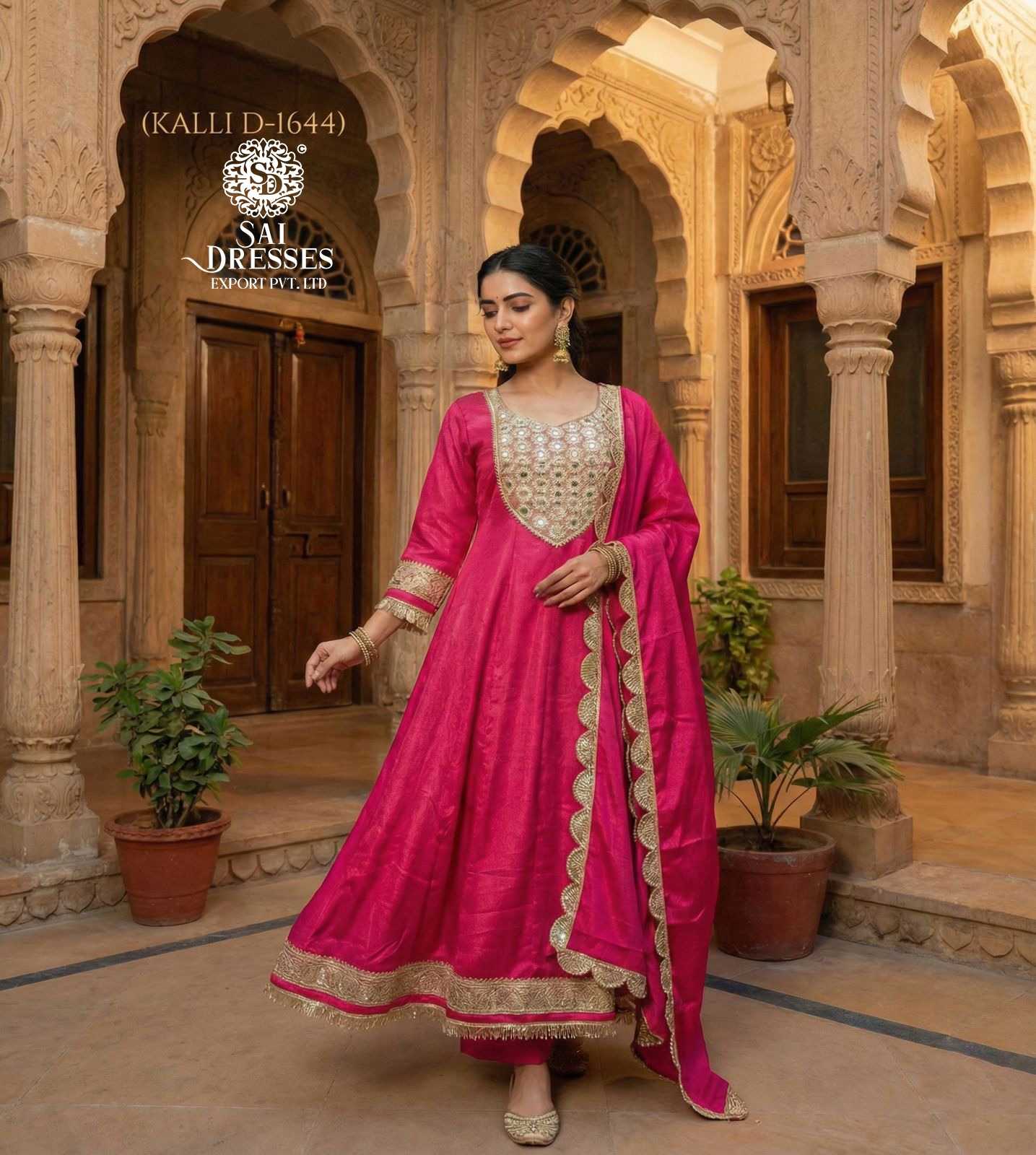 ROYAL RANI PINK CHINON SILK HEAVY HAND WORK EMBROIDERED SUIT SET WITH DUPATTA – PREMIUM FESTIVE & WEDDING WEAR COLLECTION