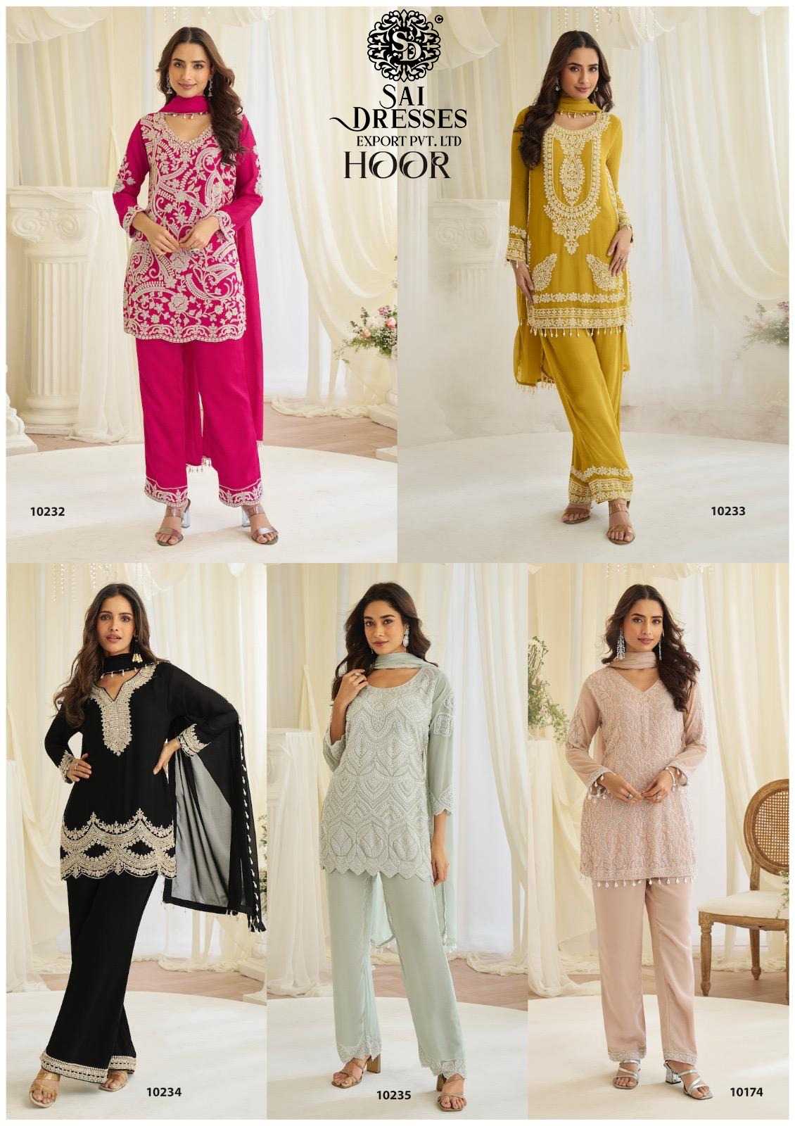 SIGNATURE EDITION HOOR REAL PREMIUM GEORGETTE AND CHINON SILK SETS IN FIVE COLOUR AND DESIGN