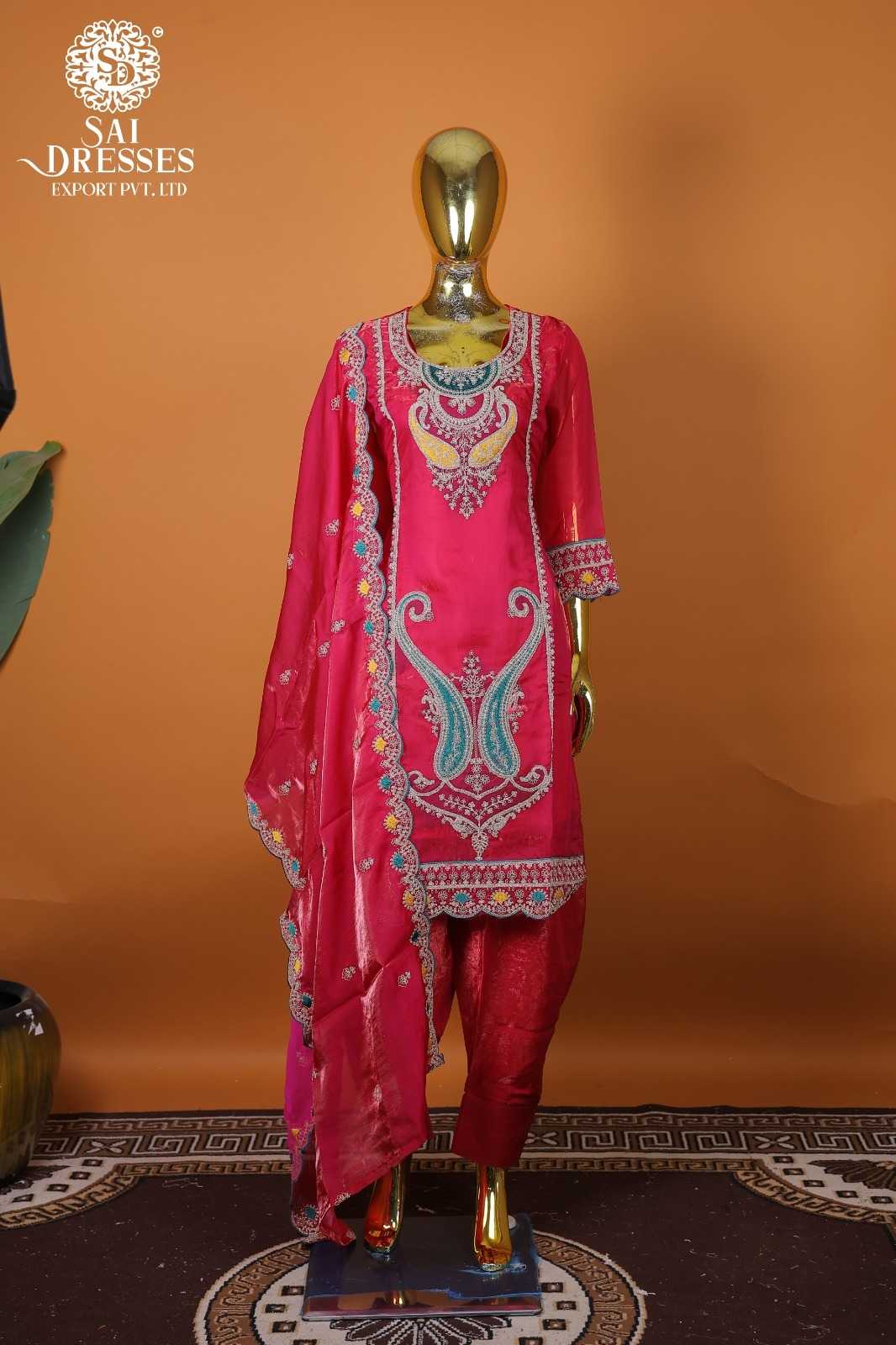 BRIGHT PINK DESIGNER FANCY SUIT WITH HEAVY EMBROIDERY, PREMIUM JARKAN WORK & FESTIVE READYMADE SET – TRENDING COLLECTION