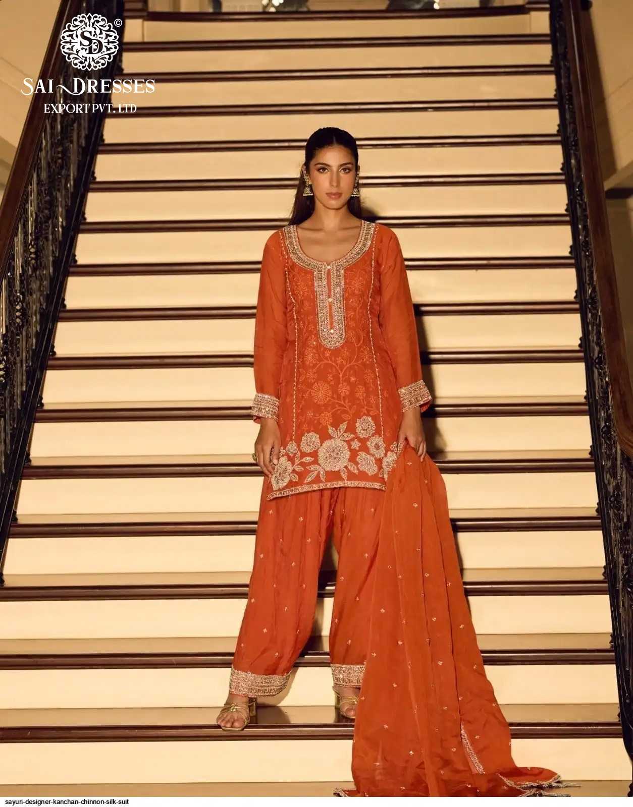 DESIGNER CHINON SILK TRADITIONAL SET FOR FESTIVE & OCCASION WEAR