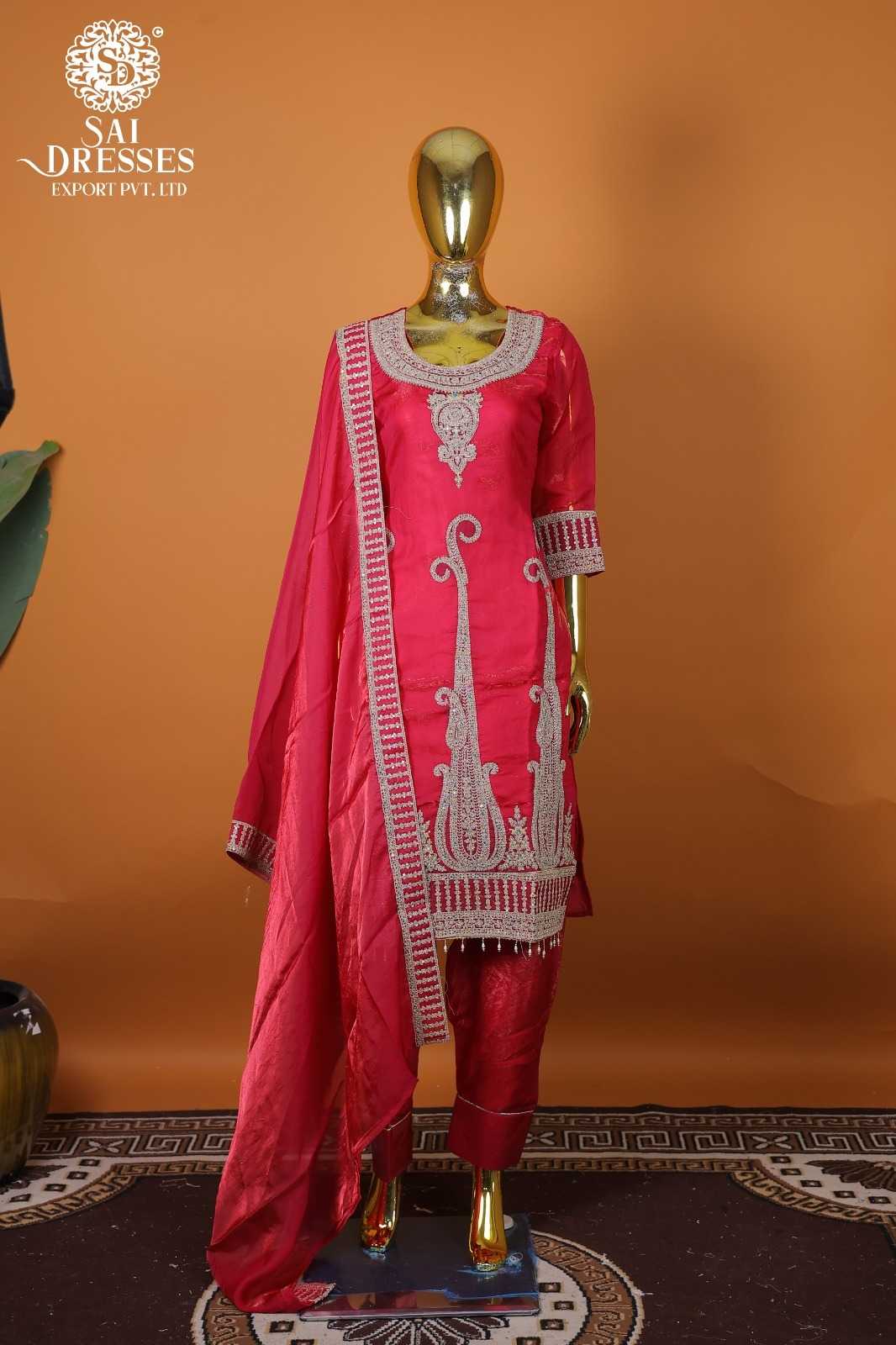 ELEGANT RED DESIGNER FANCY SUIT WITH HEAVY EMBROIDERY, PREMIUM JARKAN HAND WORK & MATCHING DUPATTA – TRENDING OCCASION WEAR SET