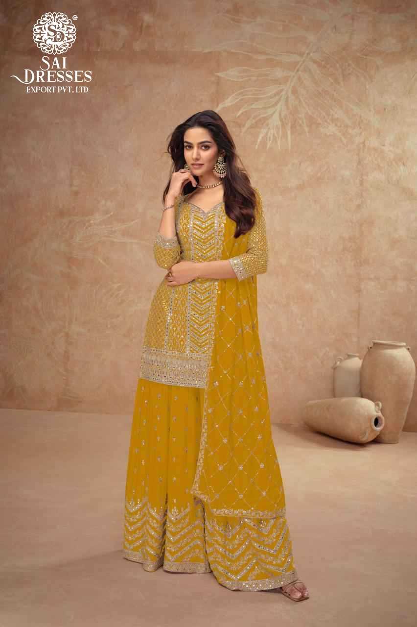 EXCLUSIVE REAL CHINON PARTYWEAR SARARA SET WITH EMBROIDERED DUPATTA – TRENDING MULTICOLOR COLLECTION