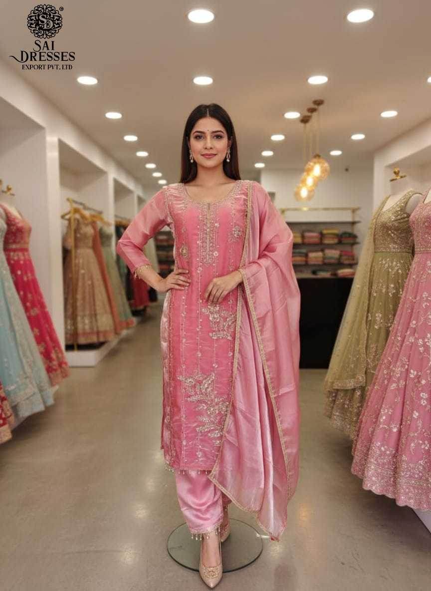 JIMICHU BABY PINK COLOUR SUIT WITH HEAVY BEEDS WORK EMBROIDERY AND ELEGANT DUPATTA SET