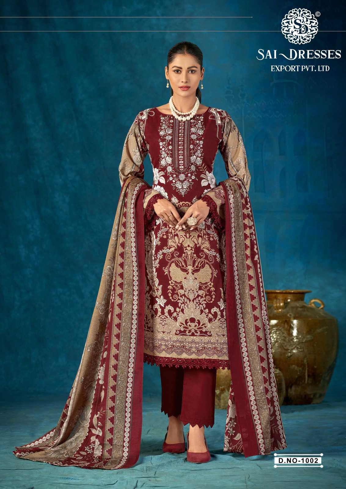 LUXURY MAROON PURE COTTON READYMADE SUIT WITH HEAVY GPO LACES WORK & DESIGNER DUPATTA – FESTIVE & WEDDING WEAR COLLECTION