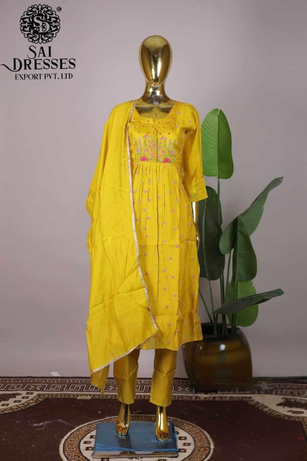 LUXURY MUSTARD YELLOW ROMAN SILK SUIT WITH RICH HEAVY HAND EMBROIDERY AND FESTIVE DUPATTA