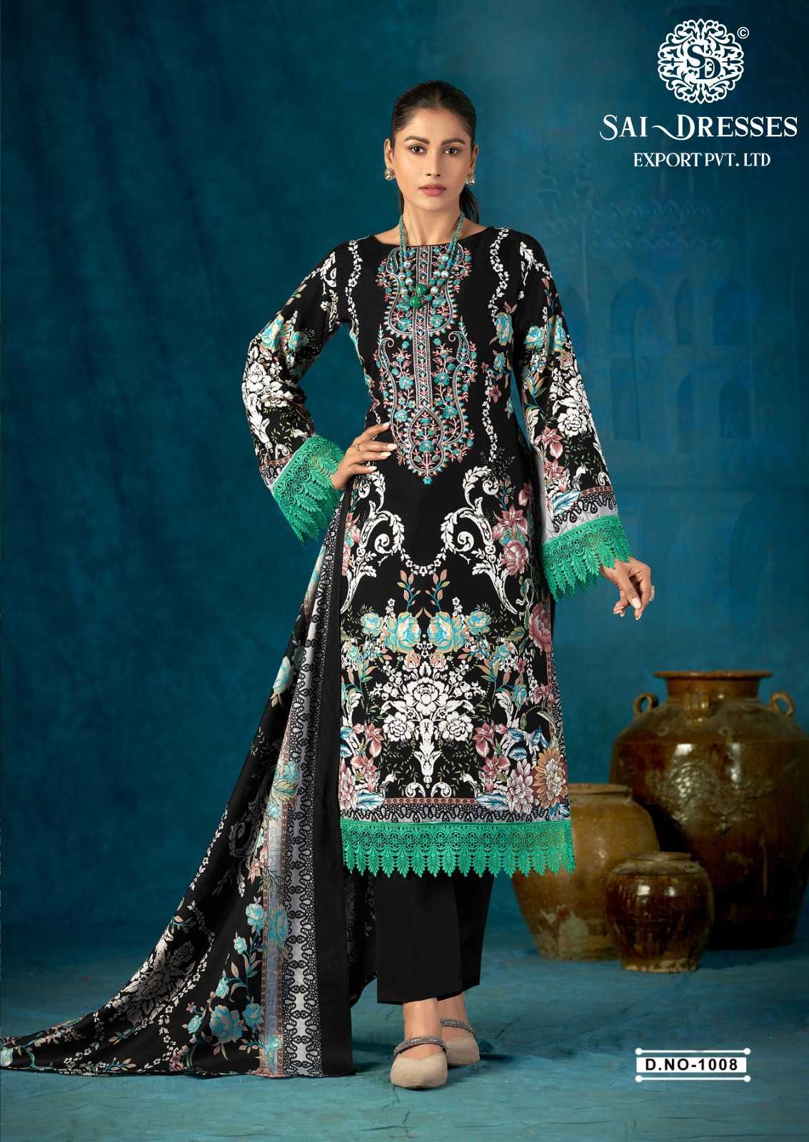 PREMIUM BLACK PURE COTTON READYMADE SUIT WITH HEAVY GPO LACES WORK & PRINTED DUPATTA – PARTY & OCCASION WEAR COLLECTION