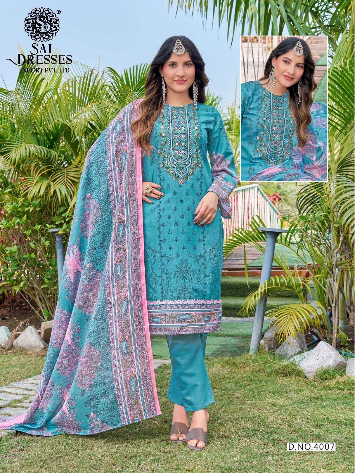 PURE COTTON HEAVY GPO LACE WORK DESIGNER SUIT WITH CONTRAST PRINTED DUPATTA AND MATCHING PANT – PREMIUM ETHNIC WEAR COLLECTION