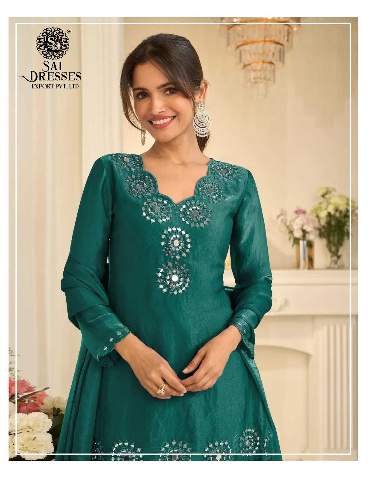 TRENDING PREMIUM SILK WITH HAND MIRROR WORK PLAZZO SET – MULTICOLOR COLLECTION