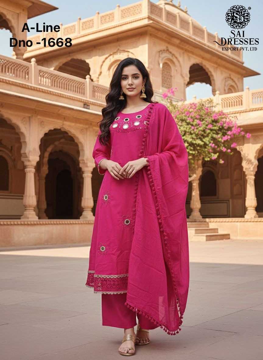 DESIGNER PINK PREMIUM KURTI PLAZZO SET WITH INTRICATE EMBROIDERY WORK AND BORDER DETAILING