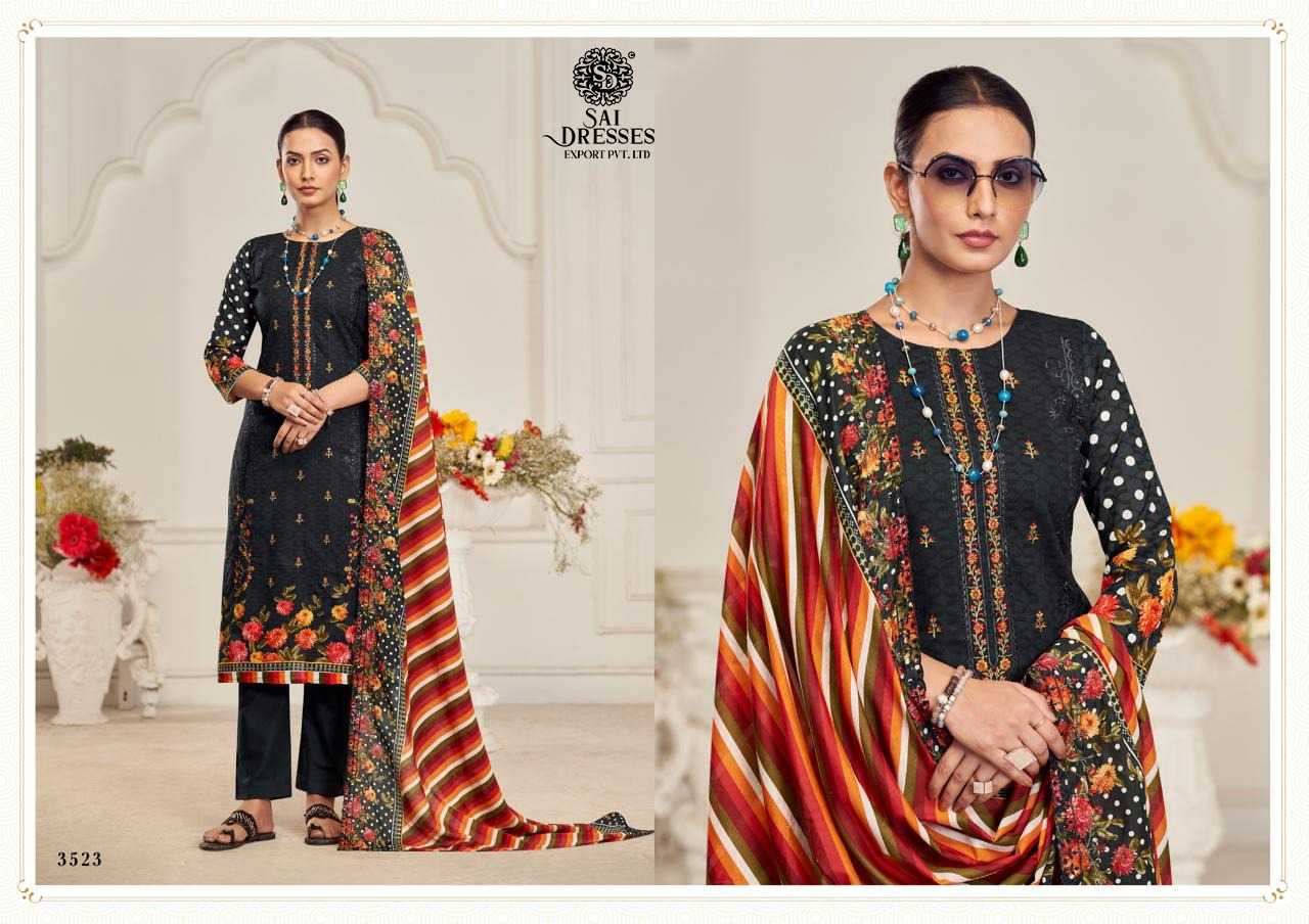 HEAVY COTTON WITH EMBROIDERY WORK BLACK DESIGNER SUIT SET WITH MULTICOLOR PRINTED DUPATTA