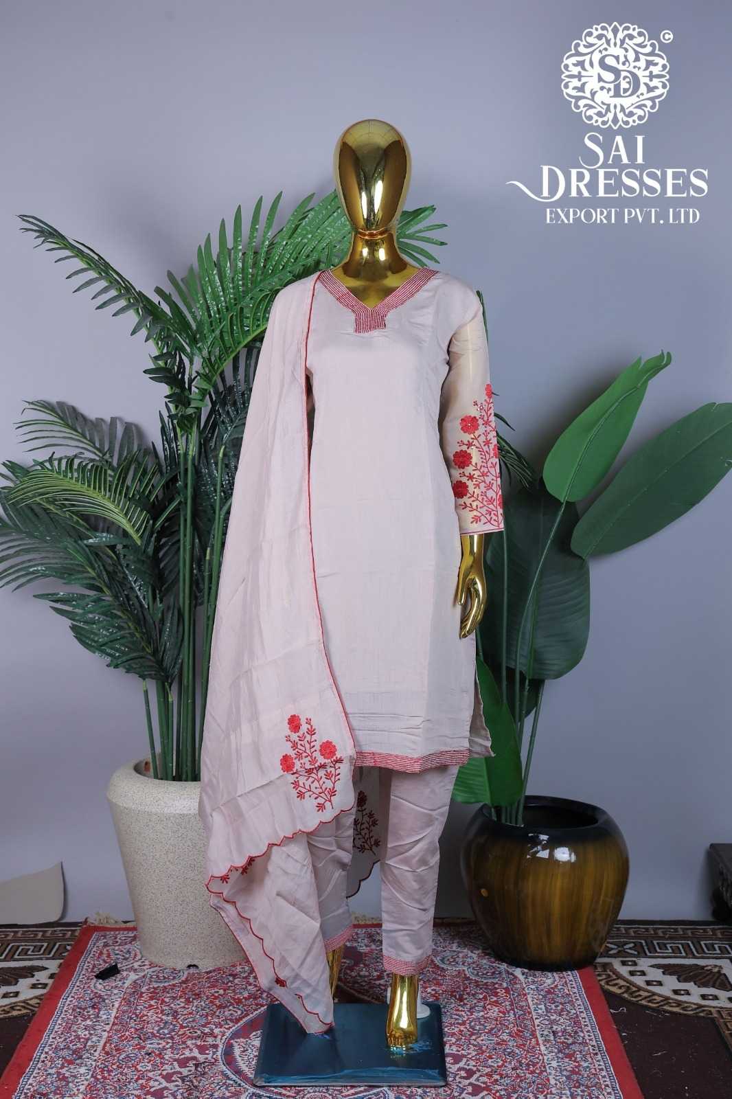 BLUSH PINK DESIGNER STRAIGHT SUIT WITH FLORAL EMBROIDERED DUPATTA