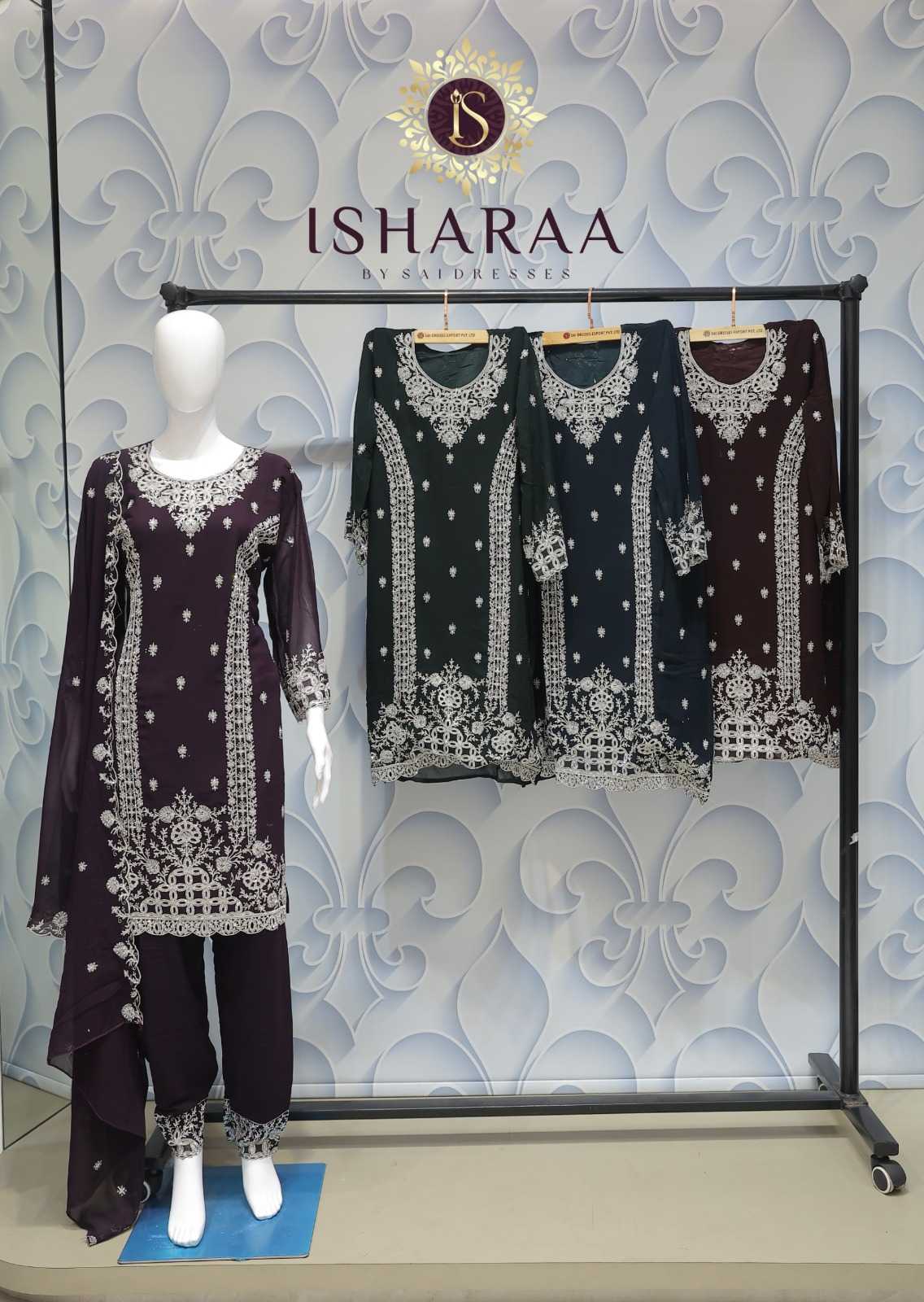 PREMIUM HEAVY EMBROIDERED DESIGNER SHARARA SET WITH RICH NECK WORK AND ELEGANT OCCASION WEAR APPEAL