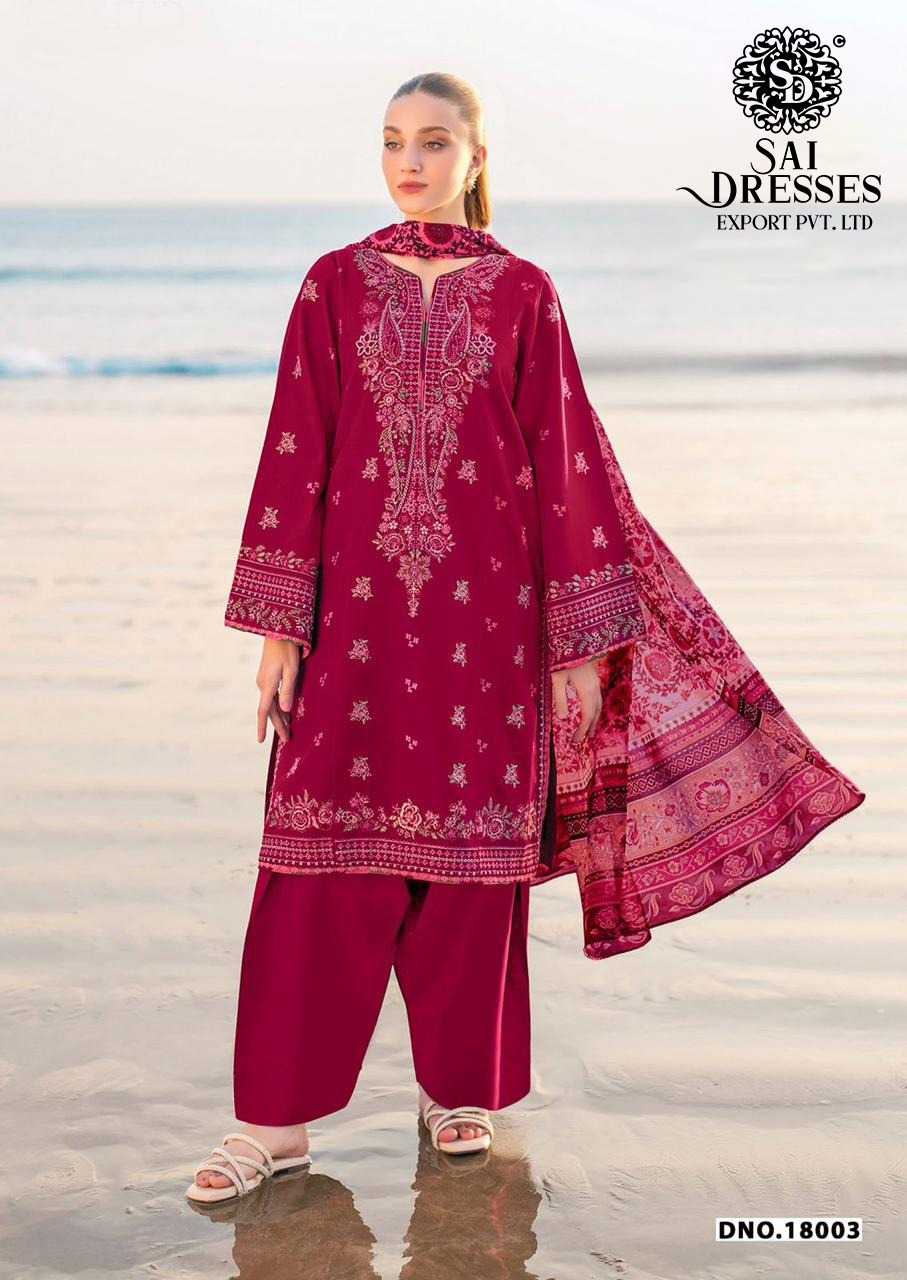 WOMEN’S PURE COTTON DIGITAL PRINT SALWAR SUIT WITH HEAVY GPO LACE AND MATCHING DUPATTA IN RANI PINK