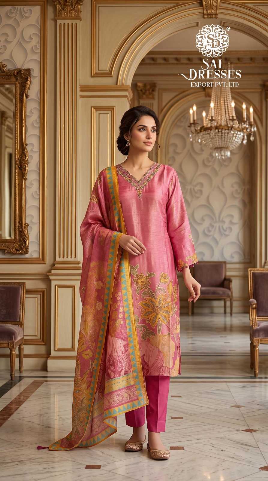 PREMIUM FLORAL PRINT STRAIGHT KURTA WITH PALAZZO & DUPATTA SET