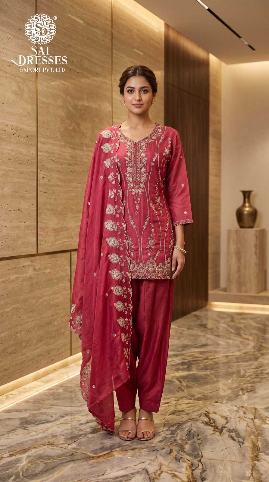 PREMIUM ETHNIC EMBROIDERED STRAIGHT KURTA WITH PANT & EMBROIDERED DUPATTA SET