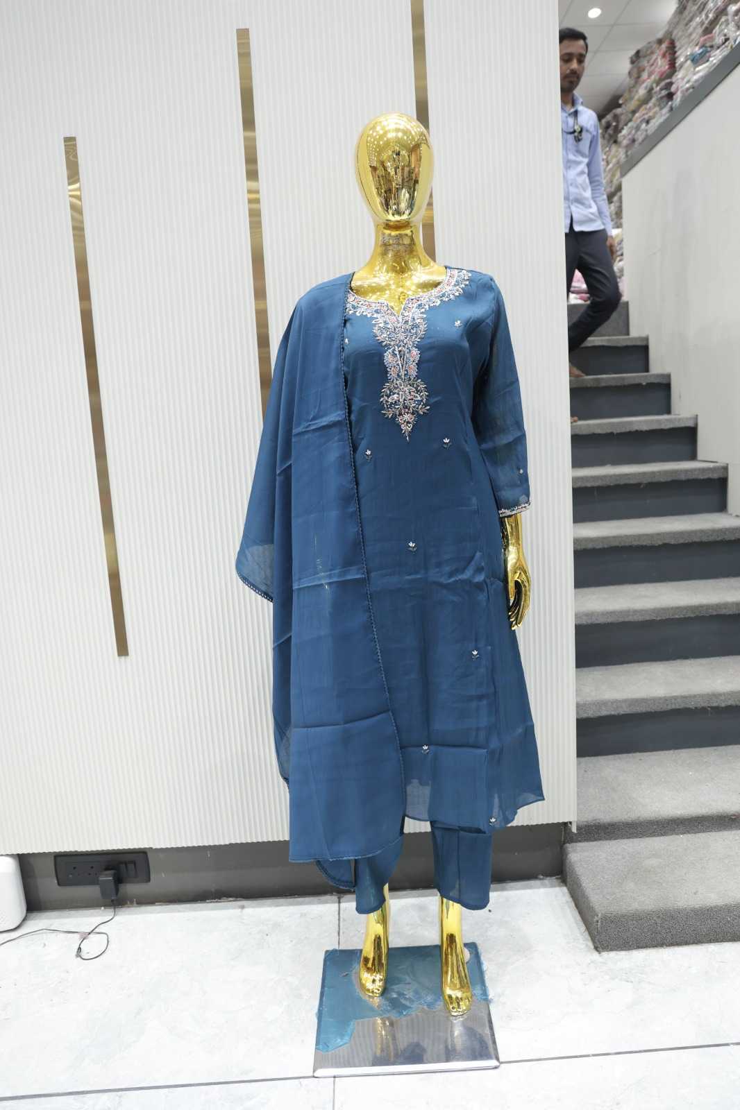 MAL CHANDERI FABRIC HEAVY BITS & SEQUENCE WORK ETHNIC SET