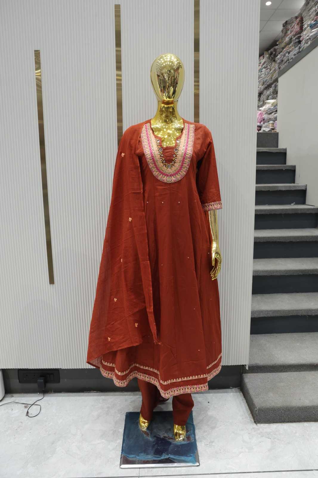 PREMIUM PURE COTTON HEAVY MIRROR EMBROIDERY LADIES SET