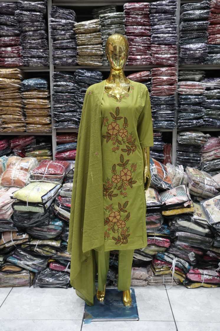 PURE COTTON DESIGNER EMBROIDERED LADIES 3 PIECE SET