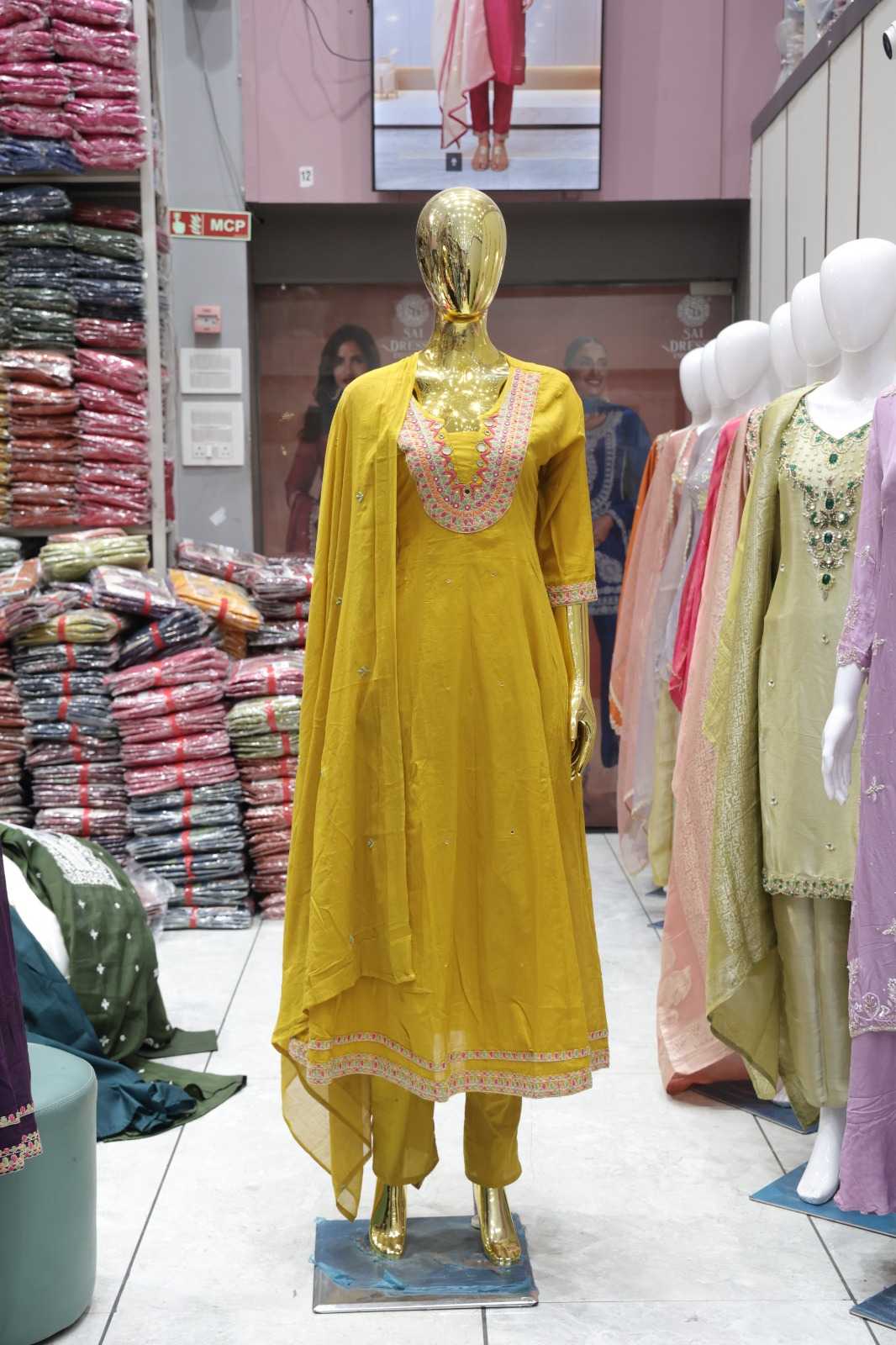 PURE COTTON DESIGNER MIRROR & EMBROIDERY WORK 3 PIECE SET