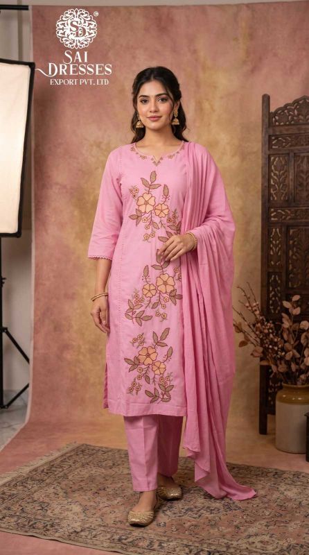 COTTON HEAVY EMBROIDERY WORK 3 PIECE ETHNIC SET