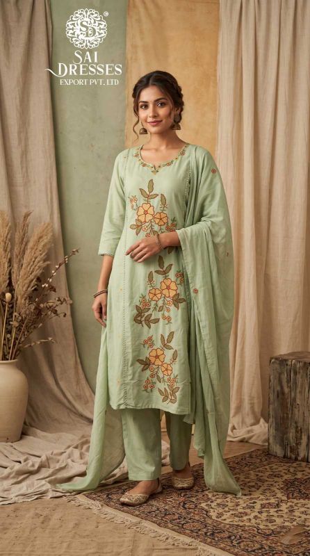 PURE COTTON ELEGANT EMBROIDERY WORK TOP BOTTOM DUPATTA SET
