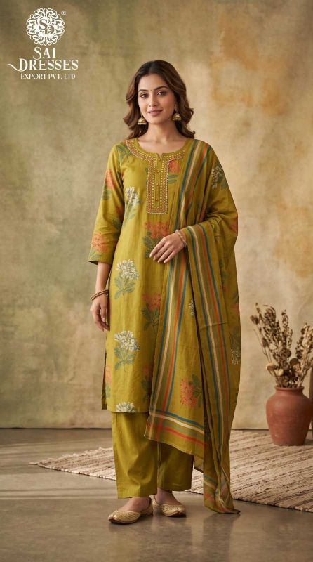 PURE COTTON HEAVY EMBROIDERY DIGITAL PRINT ETHNIC SET