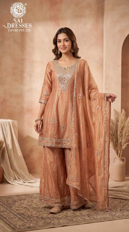 SALSA FABRIC HEAVY GOTA PATTI & MIRROR WORK ETHNIC PINK  