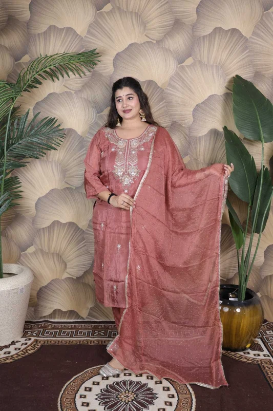 GLASS ORGANZA HEAVY SEQUENCE & DIAMOND WORK ETHNIC SET