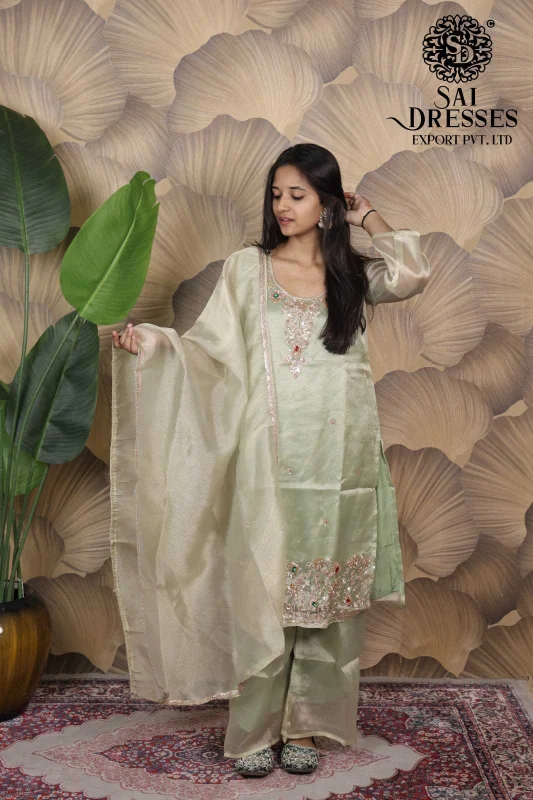 SALSA HEAVY BITS & DIAMOND WORK LADIES SUIT SET WITH DUPATTA